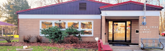 Front of the library building